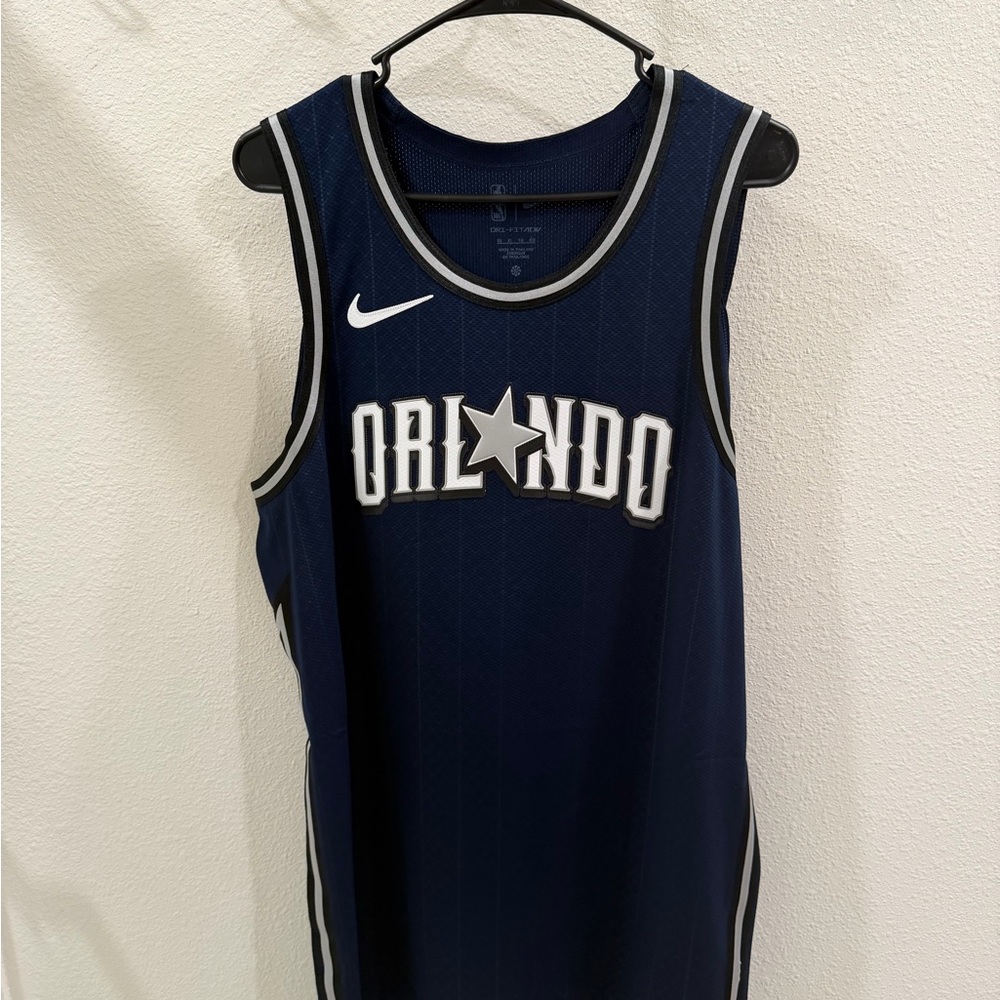 Nike Navy and White Orlando Basketball Jersey (Magic)